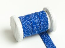 Flache Baumwoll Kordel / Band Hoodie / Kapuze 20 mm breit meliert kobaltblau