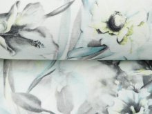 KDS Queen's Collection - Interlock - Blumen-Muster - grau-weiß