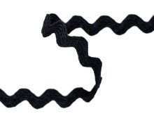 Bogenlitze Zackenlitze hochwertige Baumwolle - ca. 10 mm - uni schwarz