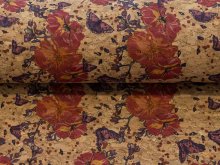 Kork Coupon 50 cm x 65 cm - Schmetterlinge und Blumen 