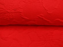KDS Queen's Collection - Struktur Jacquard - 3D Blumen - rot