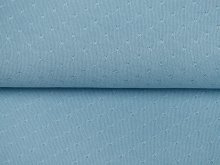 Jersey Jacquard Sanetta mit Stickerei - Kreuzstich - helles blau