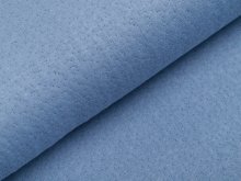 Jersey Triple Cotton Collino  - eingestanztes Blumenmuster - jeansblau