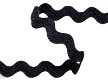 Bogenlitze Zackenlitze hochwertige Baumwolle - ca. 20 mm - uni schwarz