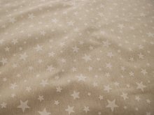 Dekostoff Half-Panama Leinenoptik - Sterne - beige
