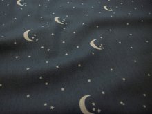 Canvas in Leinenoptik - Mond und Sterne - indigoblau
