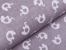 Jacquard Doubleface - Elefanten - grau