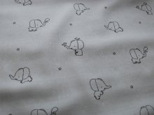 Webware Soft Flat Gauze  - süße Elefanten - hellgrau