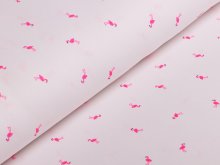 leichter Interlock Sanetta - Flamingos - weiß