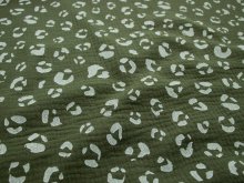  Musselin Baumwolle - Animalprint - tannengrün