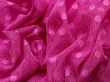 Tüll Dobby - Punkte - pink