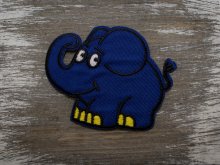 Applikation "Die Sendung mit der Maus" der Elefant zum Aufbügeln blau