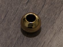 Kugel Kordelende - ca 14 x 14 mm - für Kordeln mit max. 7 mm Durchmesser - goldfarben