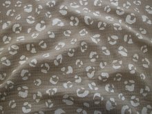  Musselin Baumwolle - Animalprint - beige