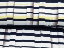 Jersey Viskose - abstraktes Muster - weiß-gelb