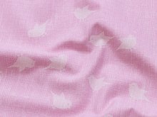 Webware Baumwolle - witzige Vögel auf mini Karos - rosa