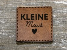 Label Kunstleder KDS - kleine Maus - braun
