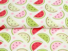 Webware Öko - Baumwolle Patchwork Quilt Serie " Watermelon " Melan & Cia Kollektion - Melonenscheiben - wollweiß