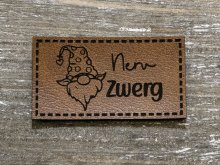 Label Kunstleder KDS - Nervzwerg  - braun