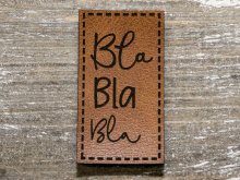 Label Kunstleder KDS - bla bla bla  - braun