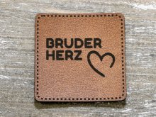 Label Kunstleder KDS - Bruderherz - braun