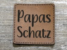 Label Kunstleder KDS - Papas Schatz - braun