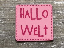 Label Kunstleder KDS - Hallo Welt - pink