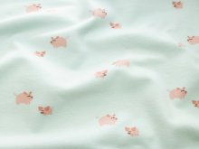 Jersey Baumwolle - kleine Schweinchen - hellblau