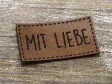 Label Kunstleder KDS - Mit Liebe - braun
