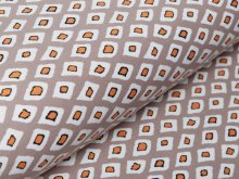 Bengaline Stretch-Stoff - Abstrakte-Rauten - beige