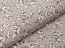 Bengaline Stretch-Stoff - Blumenranken - beige