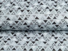 Webware Baumwolle Popeline - kleine Dreiecke - helles grau