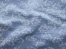  Musselin Baumwolle - Blumen - babyblau
