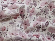  Musselin Baumwolle Digitaldruck - Frühlingsblumen - wollweiß - rosa