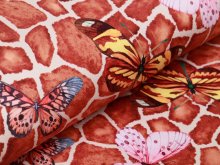 Jersey Digitalprint Stenzo - Animalprint-Giraffen und Schmetterlinge - beige