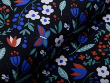 Sweat French Terry Swafing Meadow by Käselotti - Blumenwiese und Schmetterlinge - schwarz