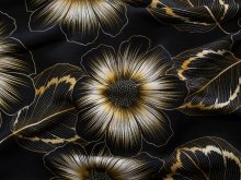 French Terry Modal Swafing Murcia - große Blumen - schwarz
