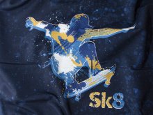  French Terry Swafing Sk8 by lycklig design PANEL ca. 75 cm x 155 cm - blau