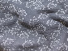  Musselin Baumwolle - Blumen - grau