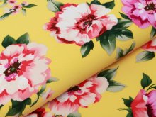 Webware Polyester-Mix - hübsche Blumen - gelb