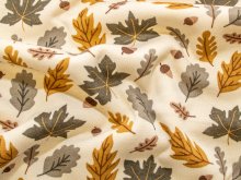 Alpenfleece - Herbstblätter - beige