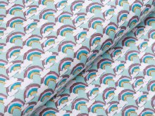 Webware Baumwolle Patchwork -Regenbogen - mint 