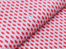 Webware Baumwolle Patchwork - Heißluftballon - rot / weiß  