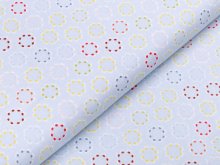 Webware Baumwolle Patchwork - florales Muster  - hellblau  