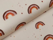 Webware Popeline Baumwolle Digitaldruck - Aquarelle Regenbögen - peach