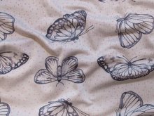 Jersey Baumwolle - Schmetterlinge - lila - grau
