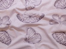 Jersey Baumwolle - Schmetterlinge - altrosa