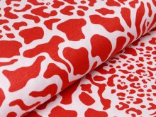 Jersey Viskose - Animalprint - weiß/rot