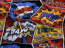 Jersey Printed Pop Art - Sprechblasen im Comicstyle - blau