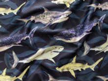 Swimwear Jersey Badestoff UV Protection UPF 50 Haie - marine